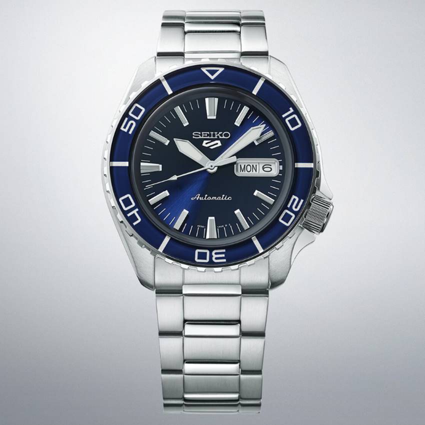 Seiko 5 Sports Automatic Blue Dial Silver Steel Strap Watch for Men - SRPK97K1 wholesalehk.shop