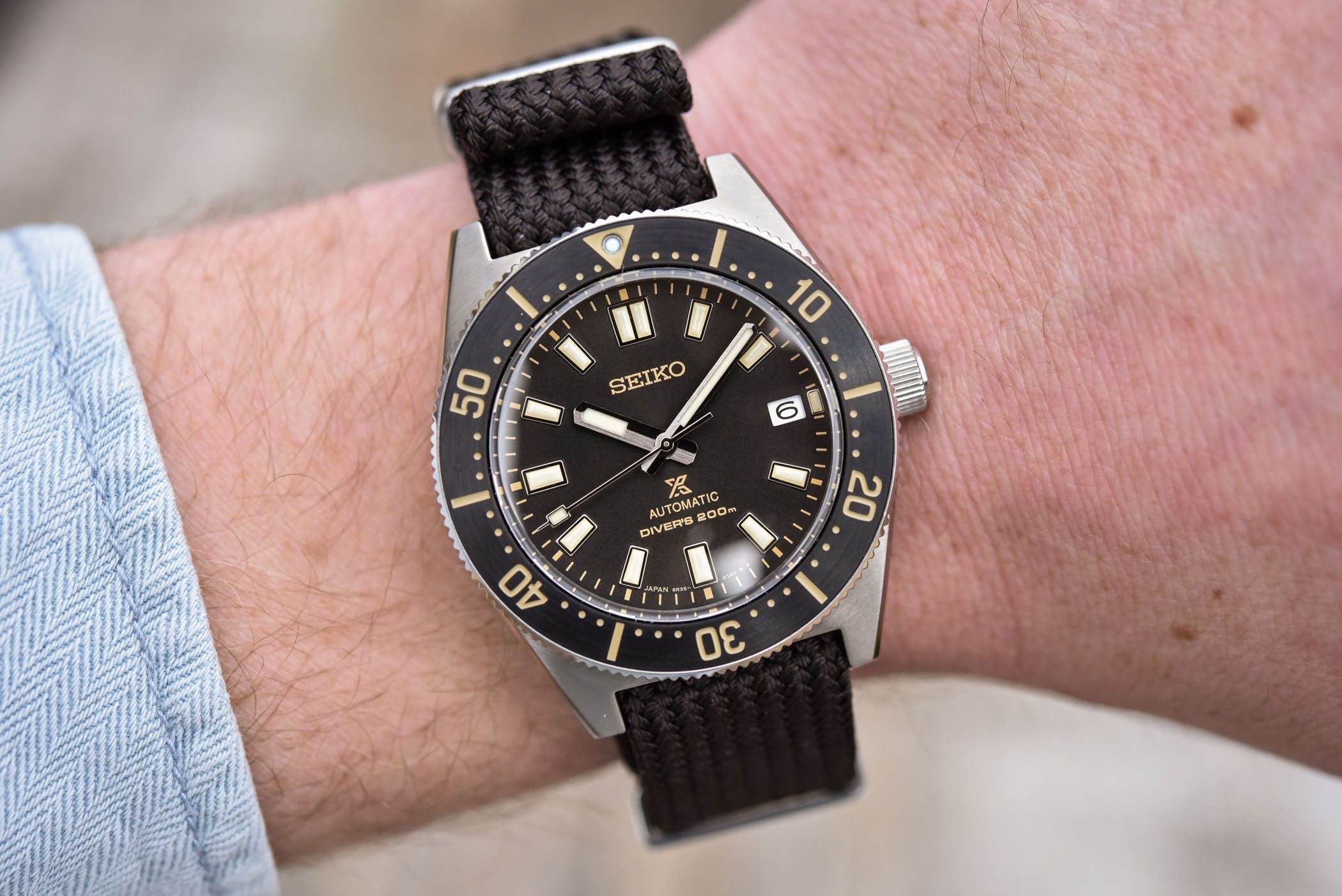 Seiko Prospex 1965 Diver’s Re-Interpretation Automatic Black Dial Brown NATO Strap Watch For Men - SPB239J1 wholesalehk.shop