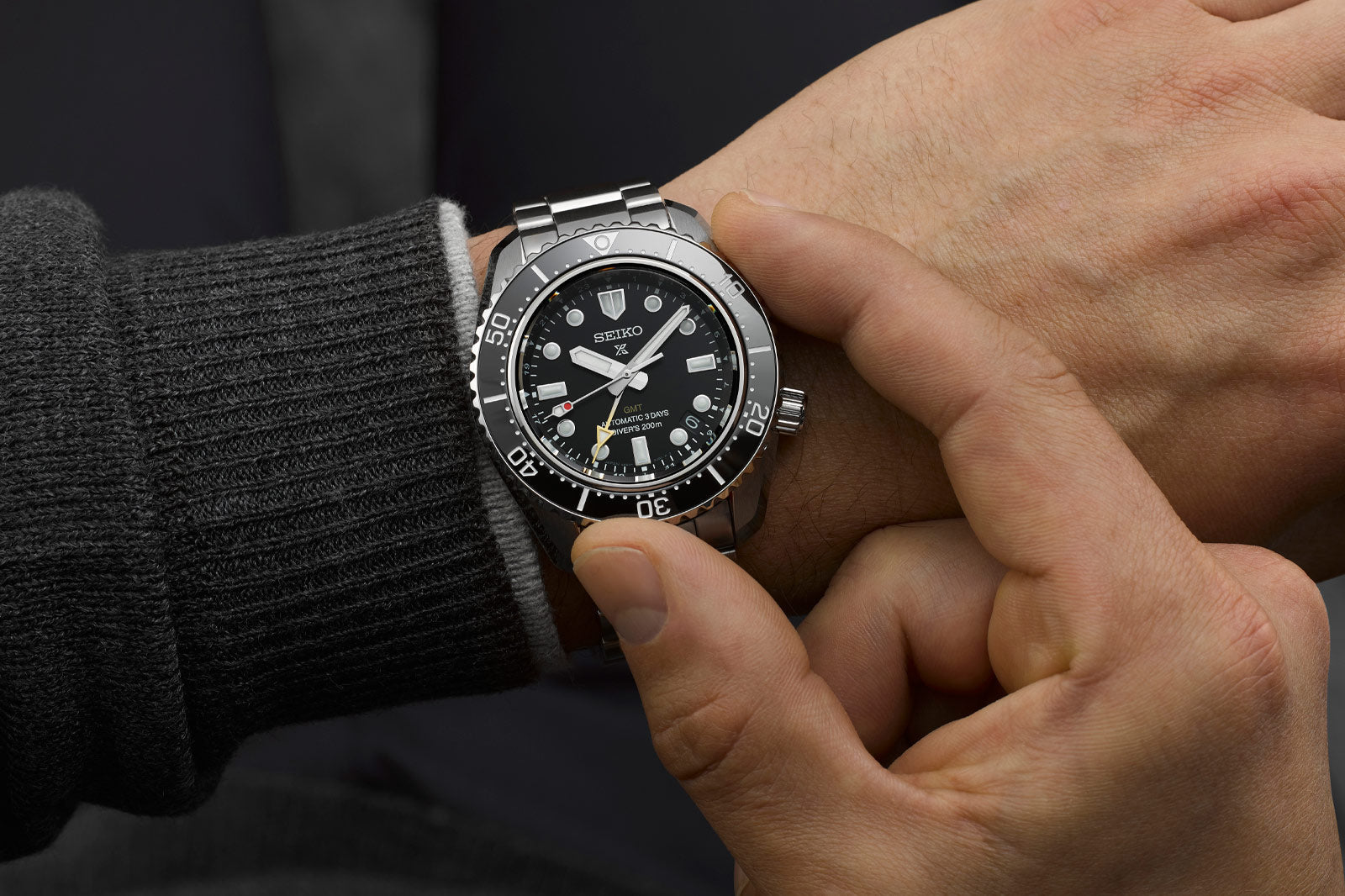 Seiko Prosprex Dark Depths GMT Automatic Black Dial Silver Steel Strap Watch For Men - SPB383J1 wholesalehk.shop