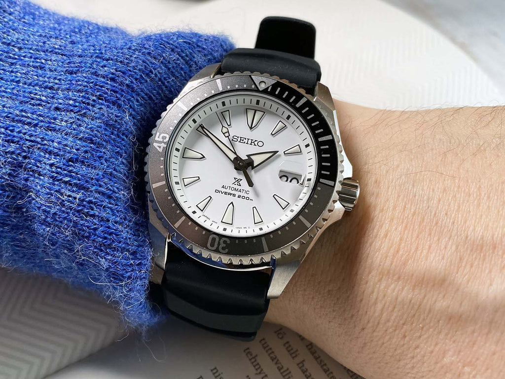 Seiko Shogun Prospex Titanium Divers Automatic White Dial Black Rubber Strap Watch For Men - SPB191J1 wholesalehk.shop