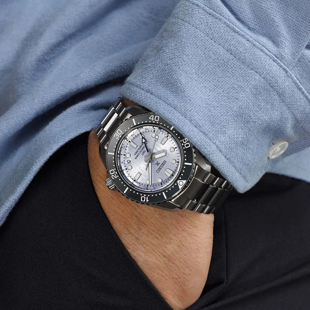 Seiko Prospex Limited Edition Automatic GMT Glacier Blue Dial Silver Steel Strap Watch For Men - SPB385J1 wholesalehk.shop