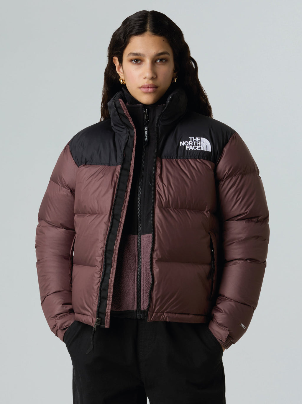 2026 New Arrival Giacca Retro Nuptse Squadrato da Donna Viola wholesalehk.shop