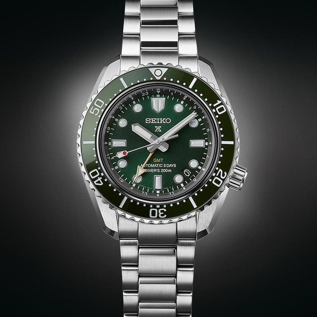 Seiko Prospex GMT Divers Automatic Marine Green Dial Silver Steel Strap Watch For Men - SPB381J1 wholesalehk.shop