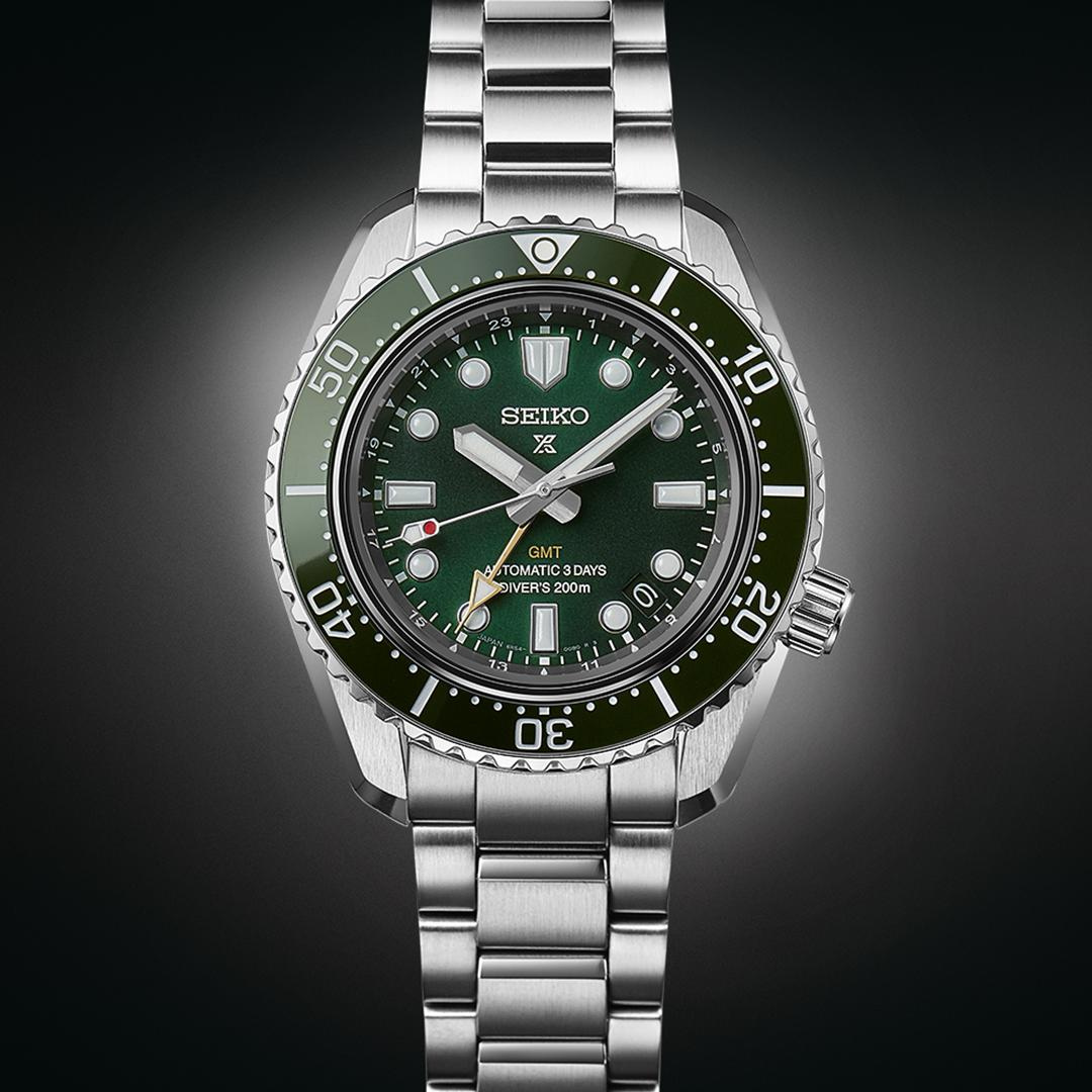 Seiko Prospex GMT Divers Automatic Marine Green Dial Silver Steel Strap Watch For Men - SPB381J1 wholesalehk.shop