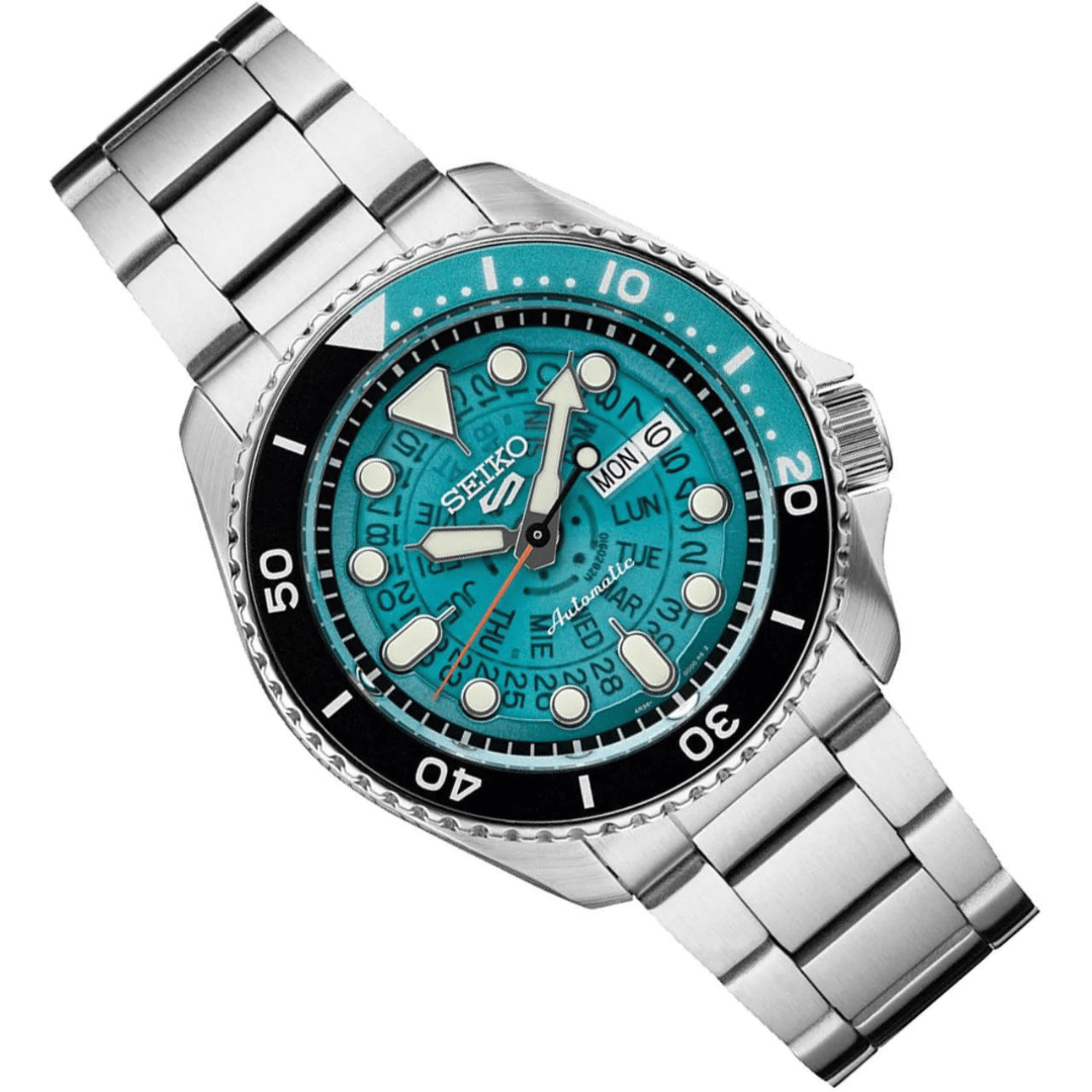 Seiko 5 Sports SKX Skeleton Green Dial Silver Steel Strap Watch For Men - SRPJ45K1 wholesalehk.shop