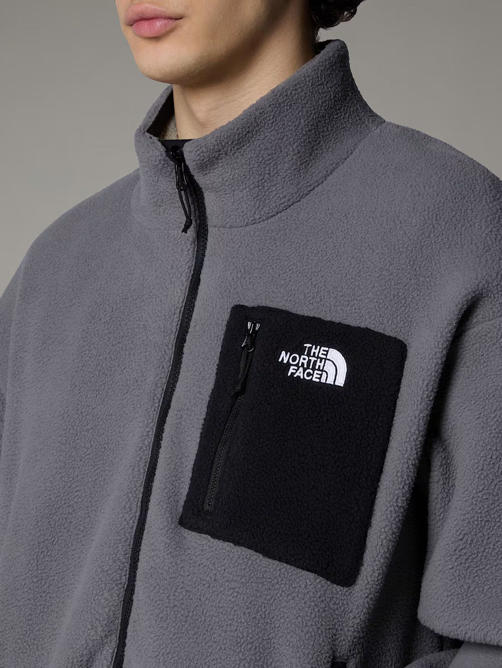2026 New Arrival Giacca da Uomo in Pile Reversibile Yumiori Grigio/Nero wholesalehk.shop