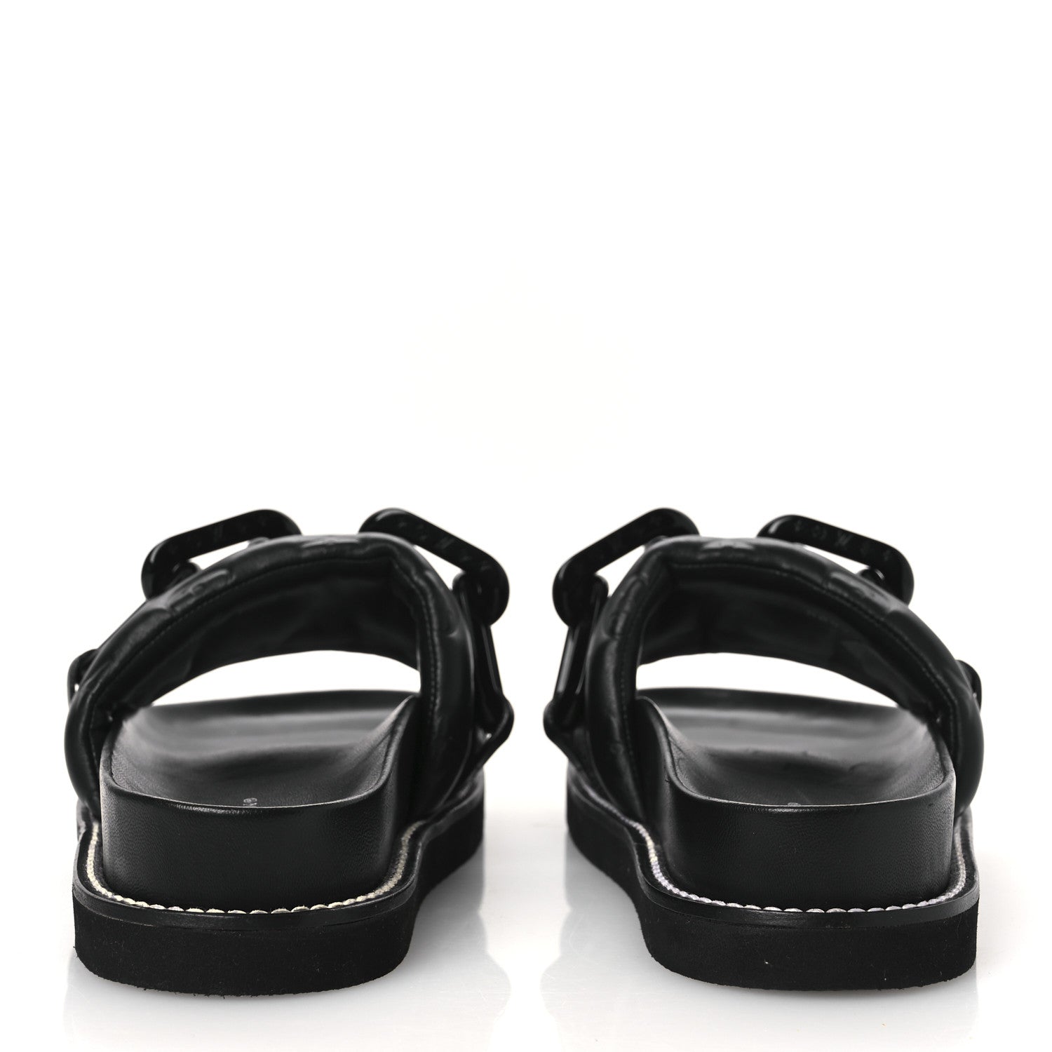Calfskin Embossed Monogram Sunset Flat Comfort Mule 38.5 Black £¨ Direct shipment via from wholesalehk.shop