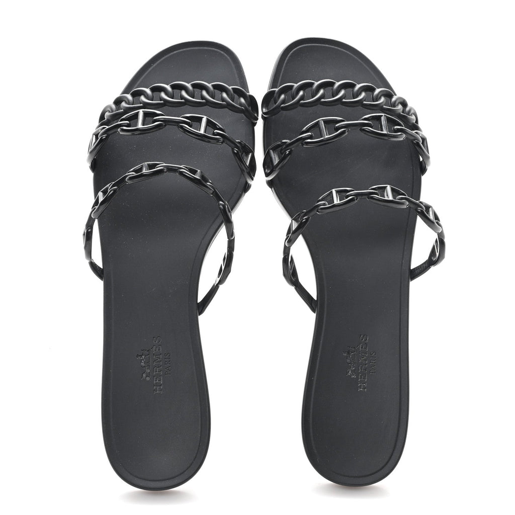 Rubber Chaine d'Ancre Rivage Sandals 38 Black wholesalehk.shop