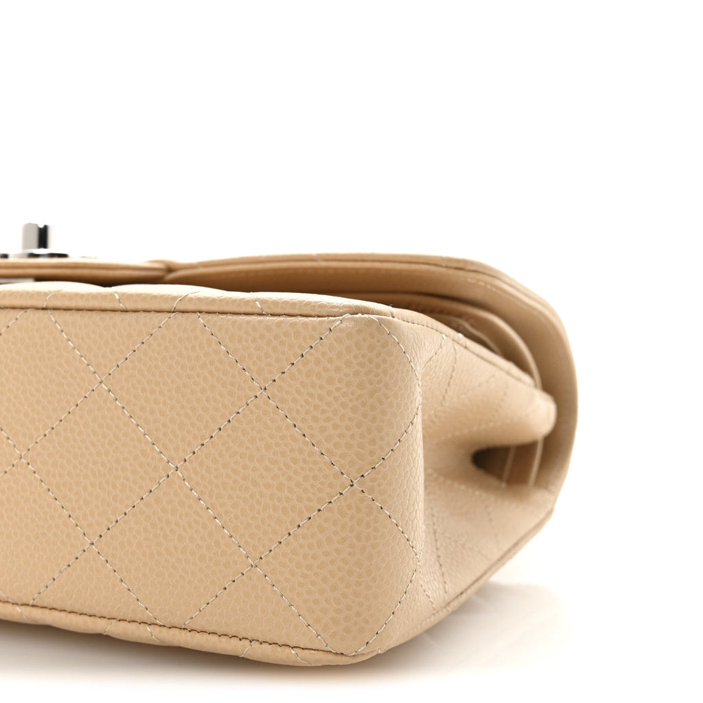 Caviar Quilted Small Double Flap Beige wholesalehk.shop