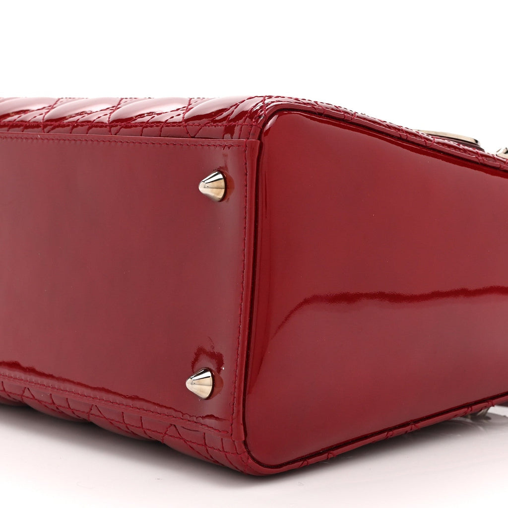 Patent Cannage Medium Lady Dior Red wholesalehk.shop