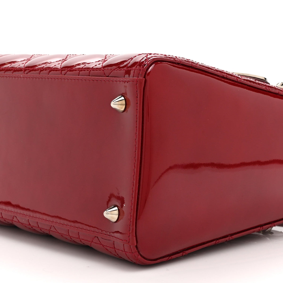 Patent Cannage Medium Lady Dior Red wholesalehk.shop