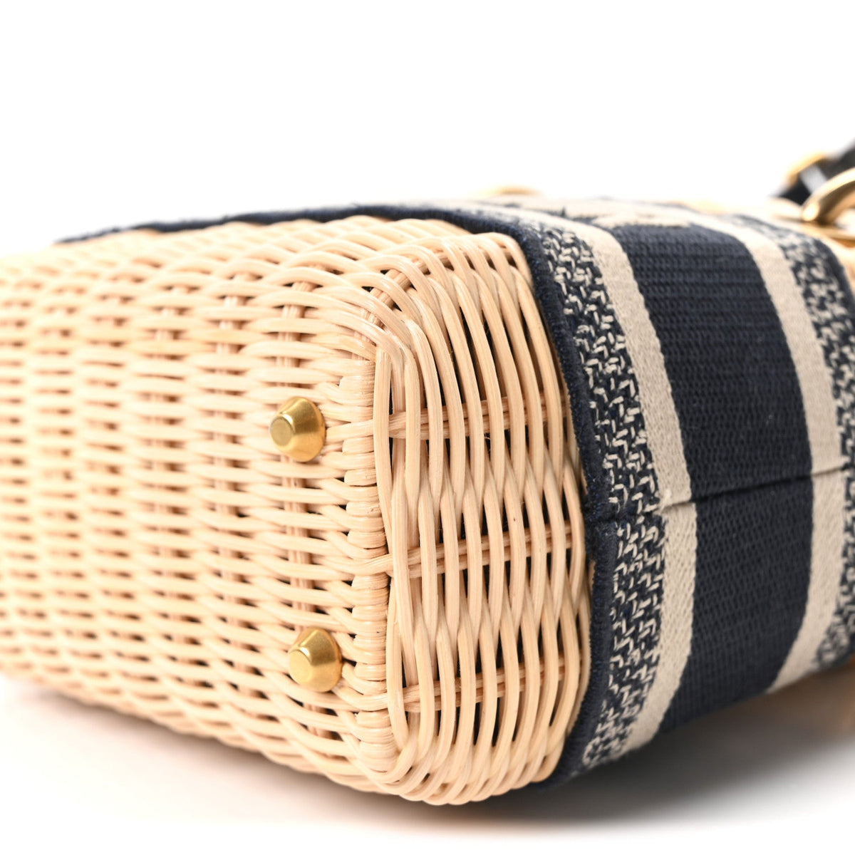 Wicker Oblique Mini Lady Dior Bag Blue wholesalehk.shop