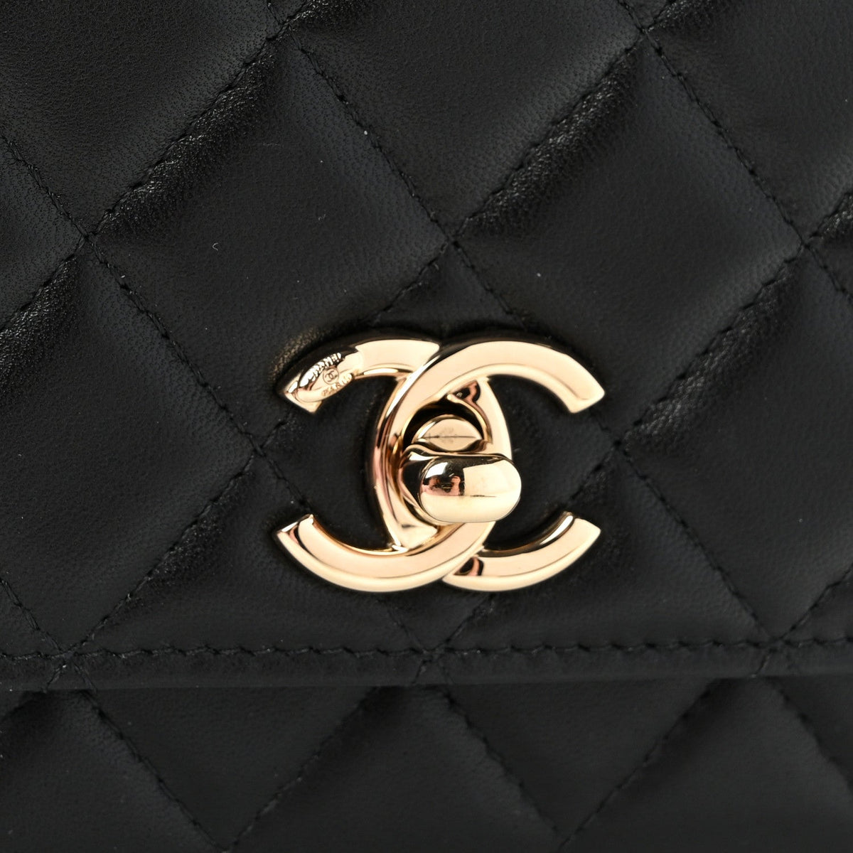 Lambskin Quilted Trendy CC Wallet On Chain WOC Black wholesalehk.shop