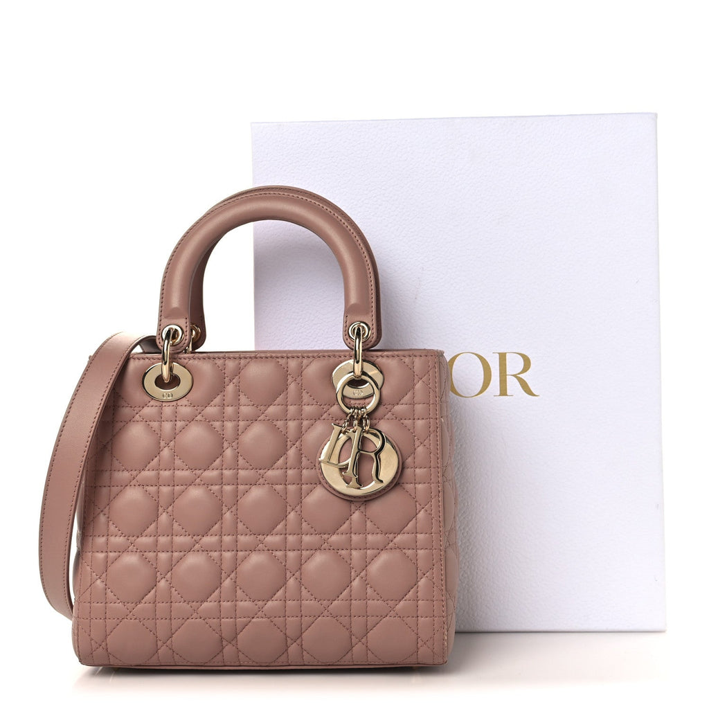 Lambskin Cannage Medium Lady Dior Fard wholesalehk.shop