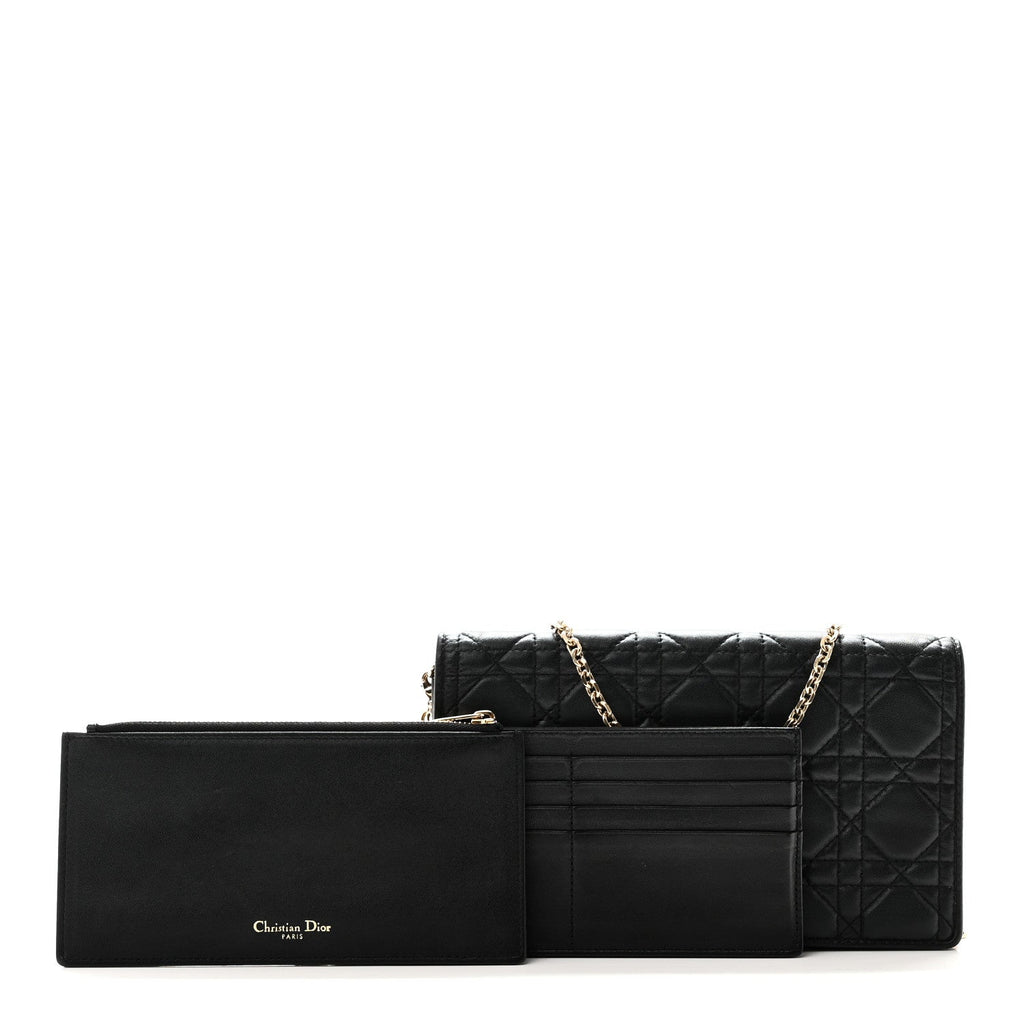 Lambskin Cannage Lady Dior Pouch Black wholesalehk.shop