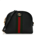 Calfskin GG Web Small Ophidia Dome Shoulder Bag Black wholesalehk.shop