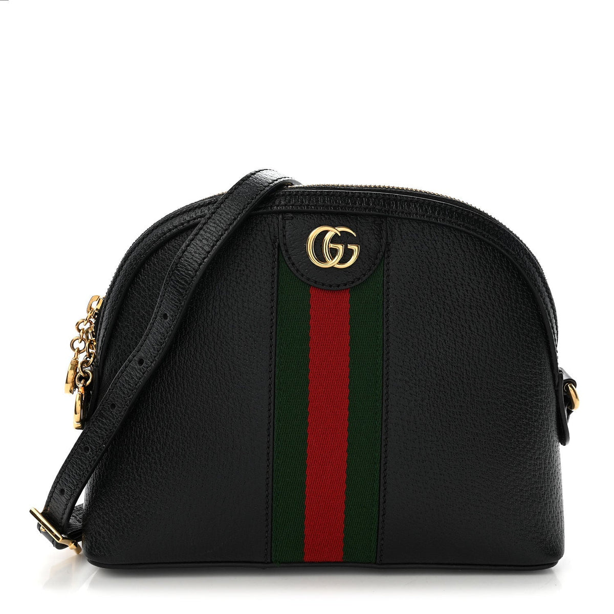 Calfskin GG Web Small Ophidia Dome Shoulder Bag Black wholesalehk.shop