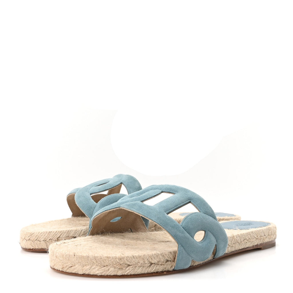 Suede Goatskin Famosa Espadrille Sandals 37 Bleu Citadin wholesalehk.shop