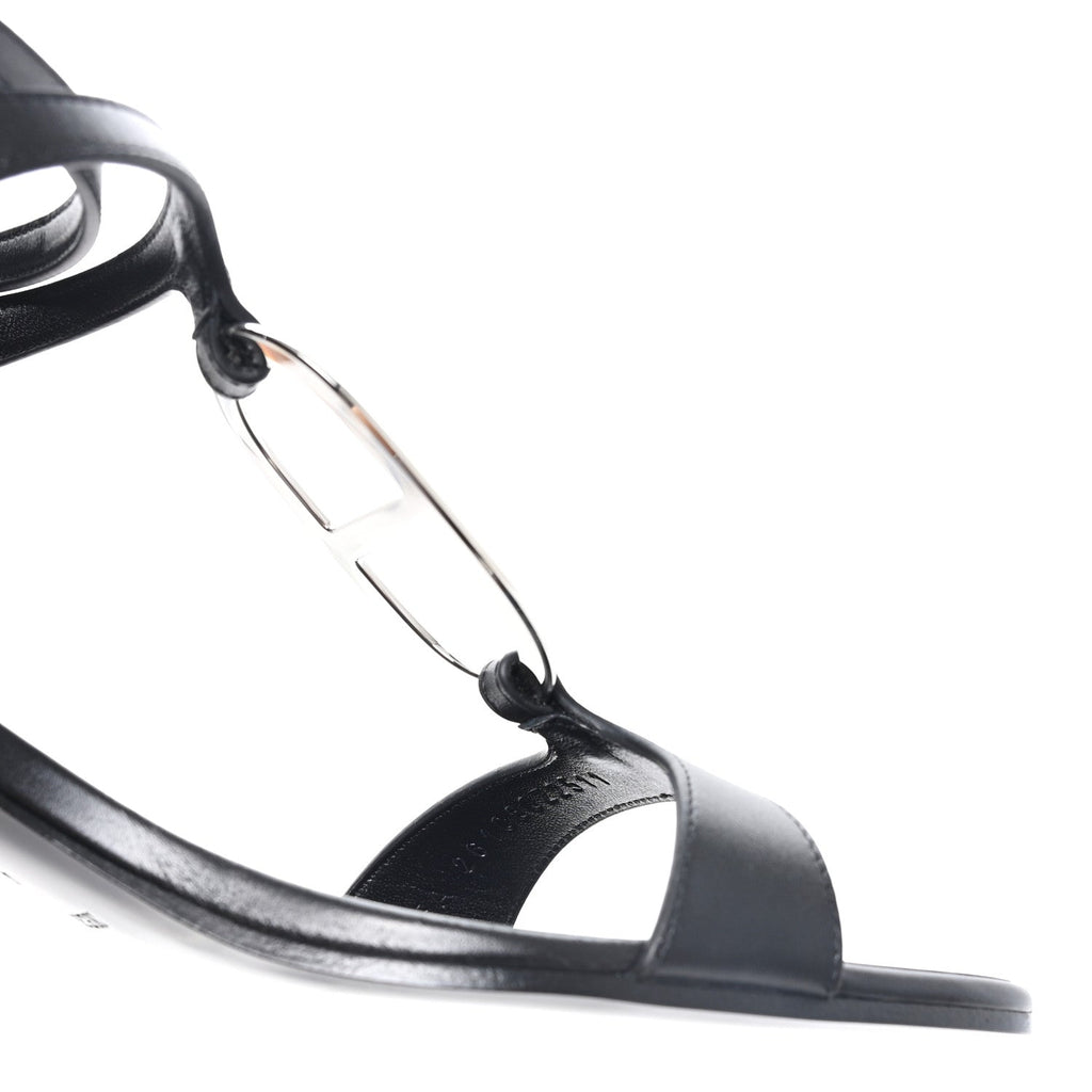 Calfskin Miramar 50 Sandals 40 Black wholesalehk.shop