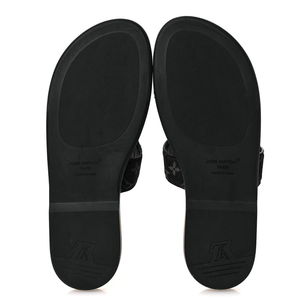 Monogram Denim Mens LV Oasis Mules 9.5 Black £¨ Direct shipment via from wholesalehk.shop