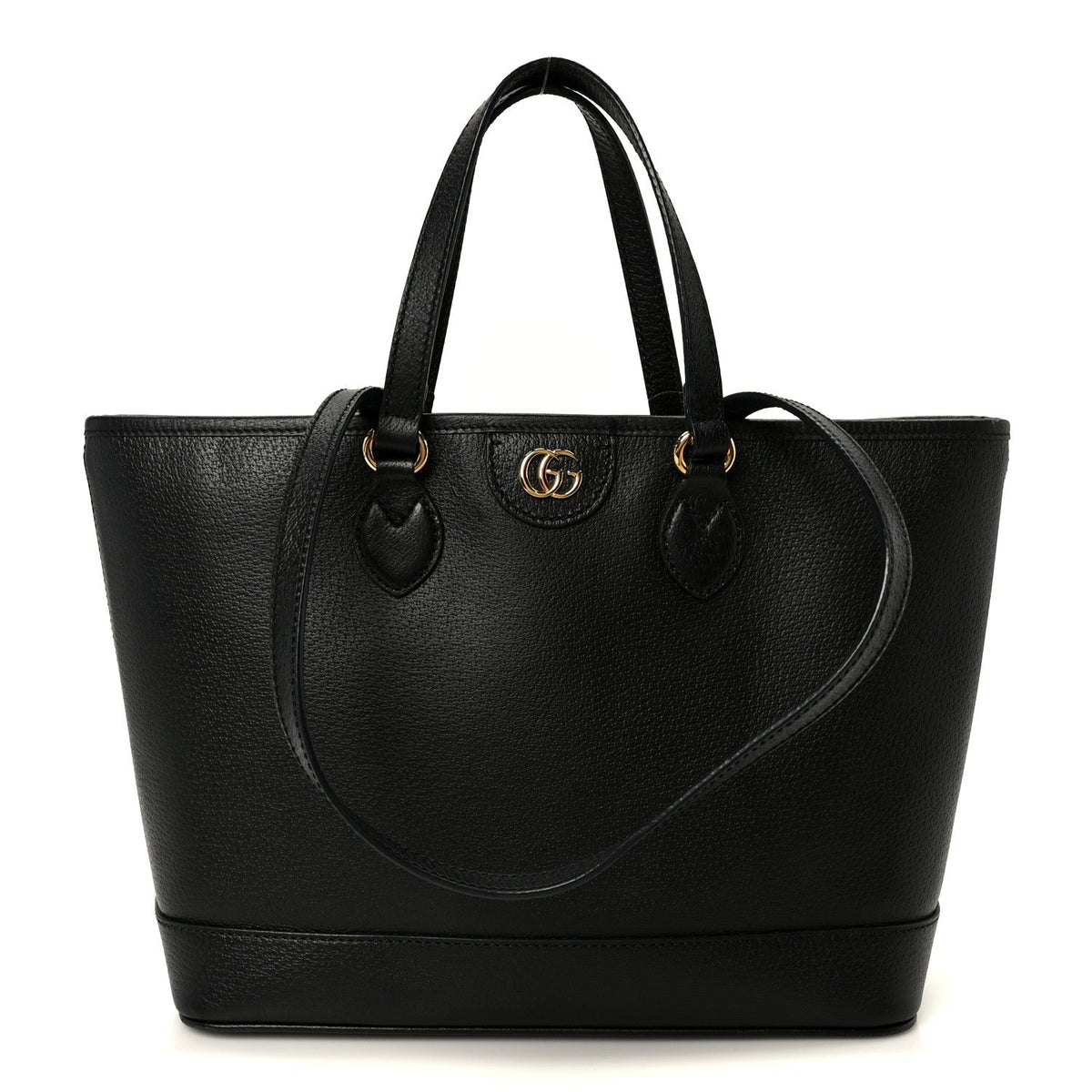 Textured Dollar Calfskin Small Ophidia Shoulder Tote Bag Black wholesalehk.shop