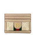 GG Supreme Monogram Textured Dollar Calfskin Web Ophidia Card Holder Beige Mystic White Oatmeal wholesalehk.shop