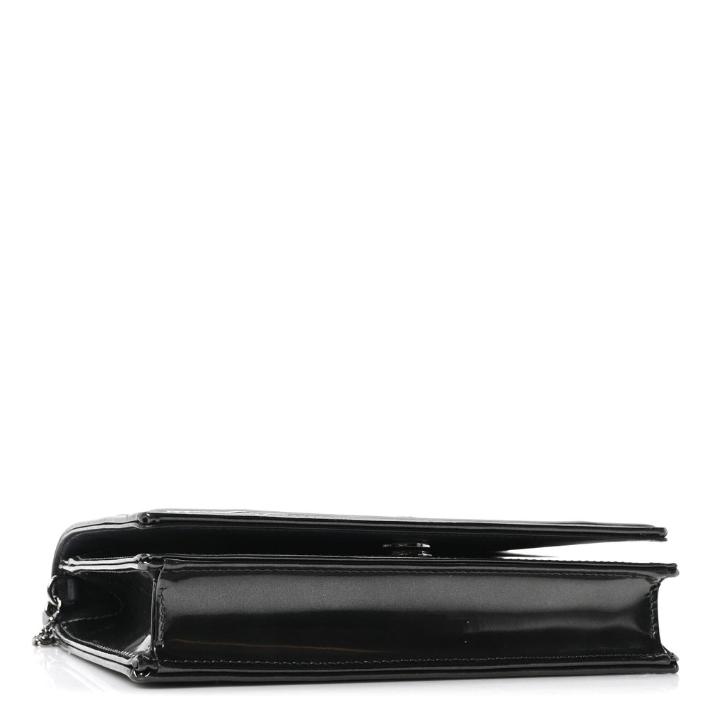 Metallic Patent Micro-Cannage Diorama Wallet on Chain Pouch Onyx Black ¡§ Direct shipment via from wholesalehk.shop