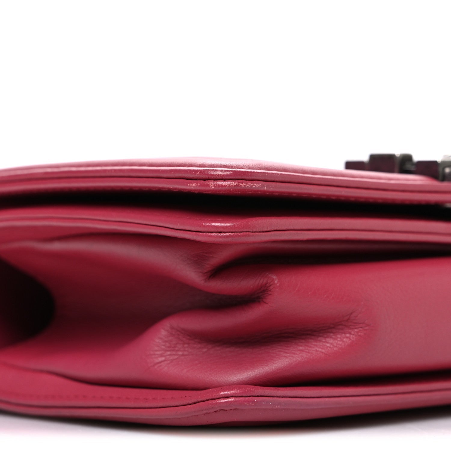 Calfskin Quilted Small Boy Flap Dark Pink wholesalehk.shop