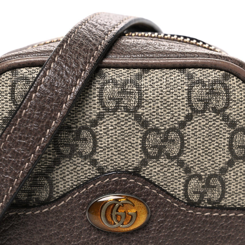 GG Supreme Monogram Web Mini Ophidia Double Zip Crossbody Bag Beige New Acero wholesalehk.shop