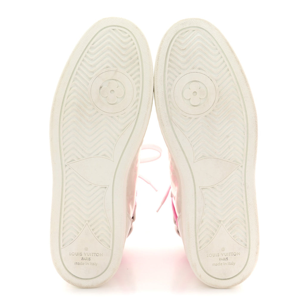 Calfskin Nylon Mesh Monogram Womens Boombox High Top Sneakers 39 White Pink £¨ Direct shipment via from wholesalehk.shop