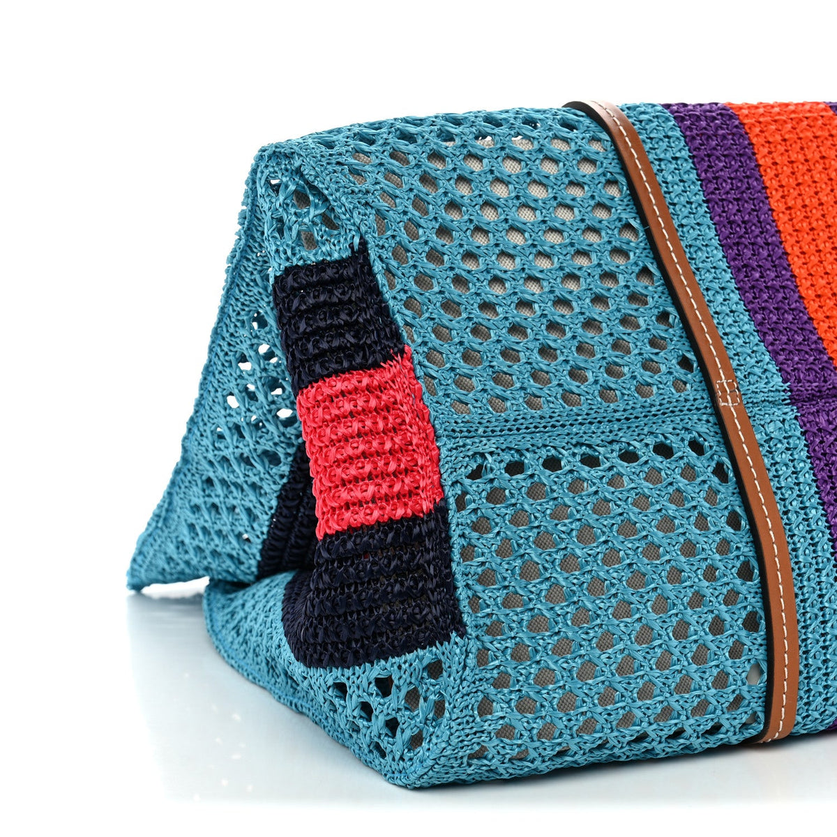 Raffia Web Woven Interlocking G Tote Blue Multicolor wholesalehk.shop