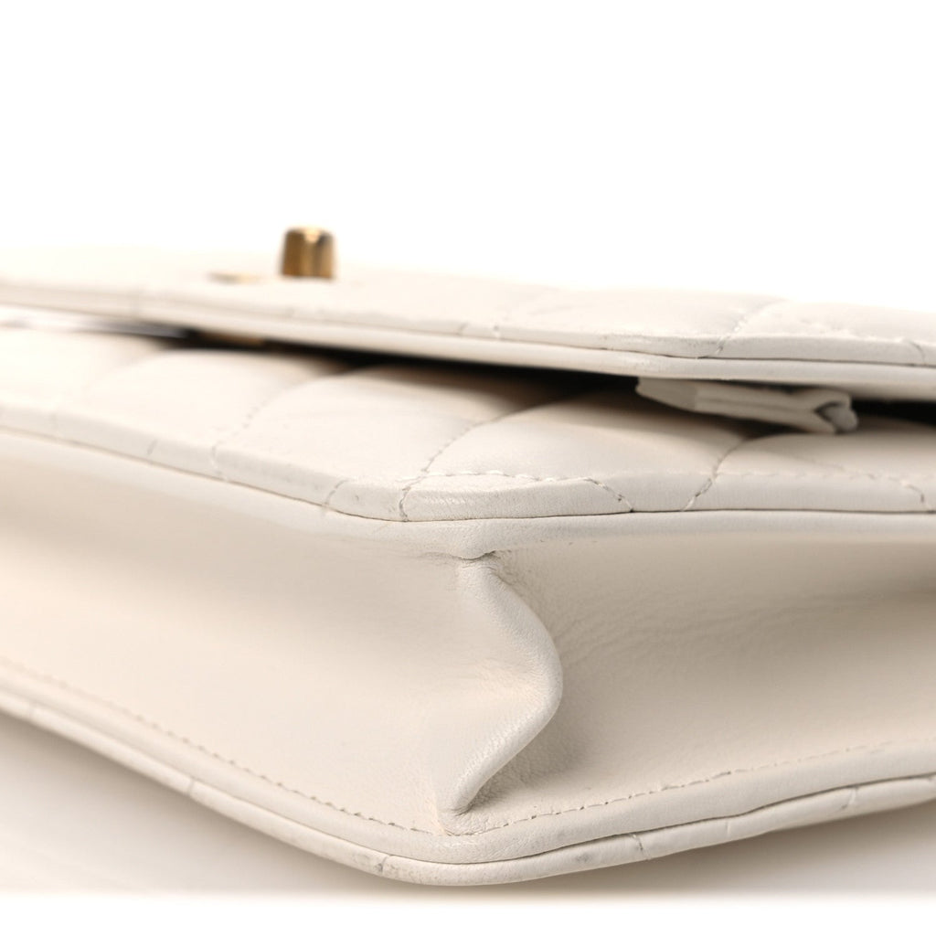 Lambskin Quilted CC Pearl Crush Wallet on Chain WOC White wholesalehk.shop