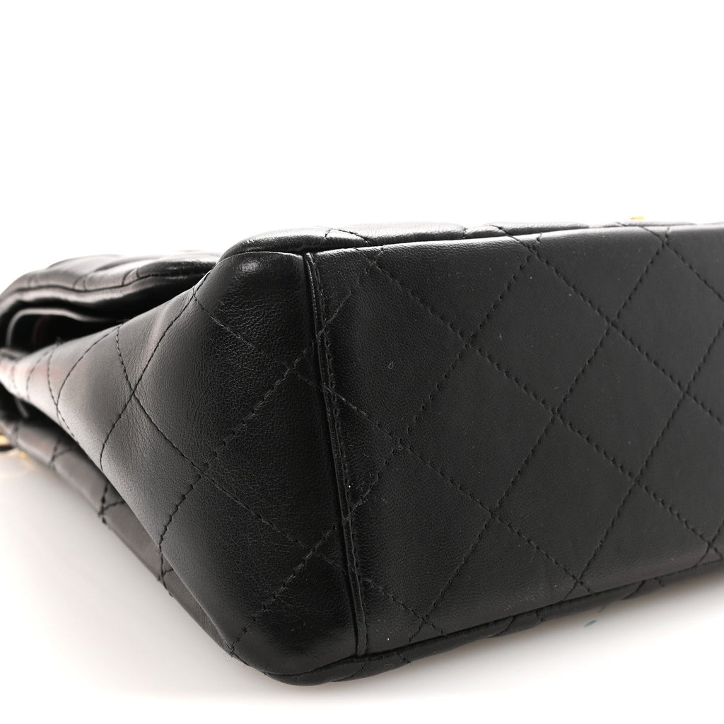 Lambskin Quilted Maxi Double Flap Black wholesalehk.shop