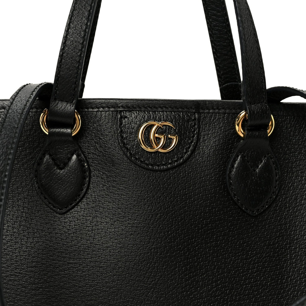 Textured Dollar Calfskin Small Ophidia Shoulder Tote Bag Black wholesalehk.shop
