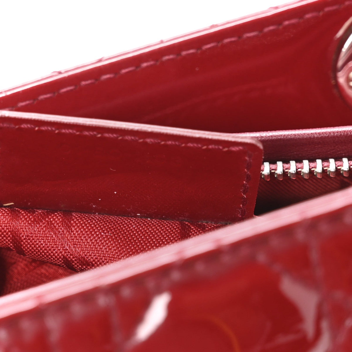 Patent Cannage Medium Lady Dior Red wholesalehk.shop
