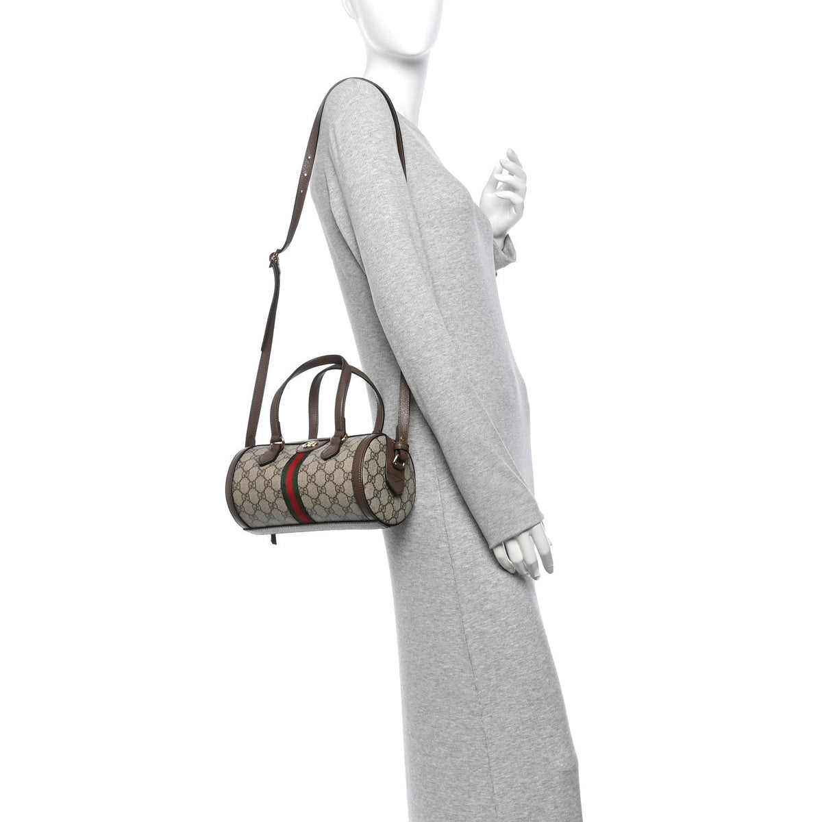 GG Supreme Monogram Web Small Ophidia Boston Bag  Beige New Acero wholesalehk.shop