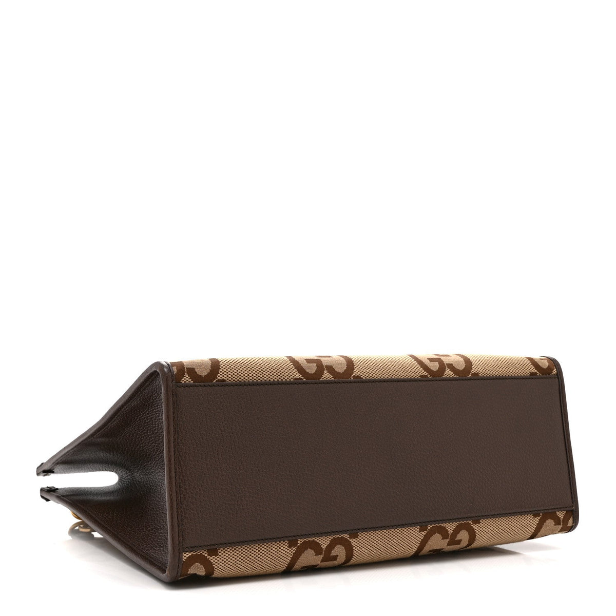 Monogram Jumbo GG Textured Dollar Calfskin Web Tote Bag Camel Ebony New Acero wholesalehk.shop