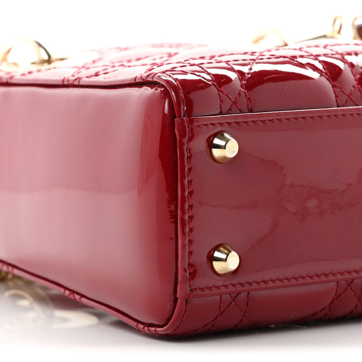 Patent Cannage Mini Lady Dior Red wholesalehk.shop