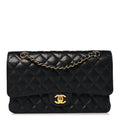 Caviar Quilted Medium Double Flap Black wholesalehk.shop