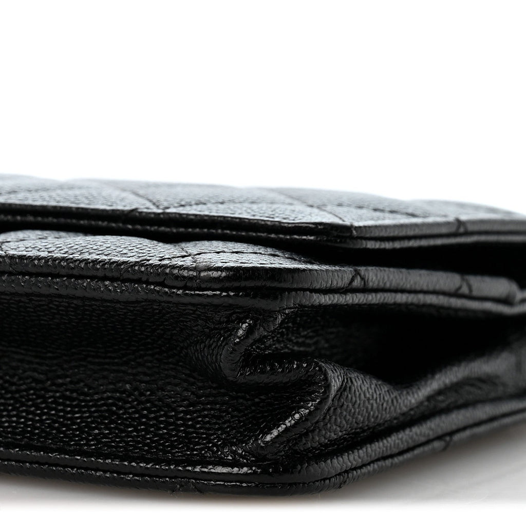 Caviar Quilted Golden Class Wallet On Chain WOC Black wholesalehk.shop