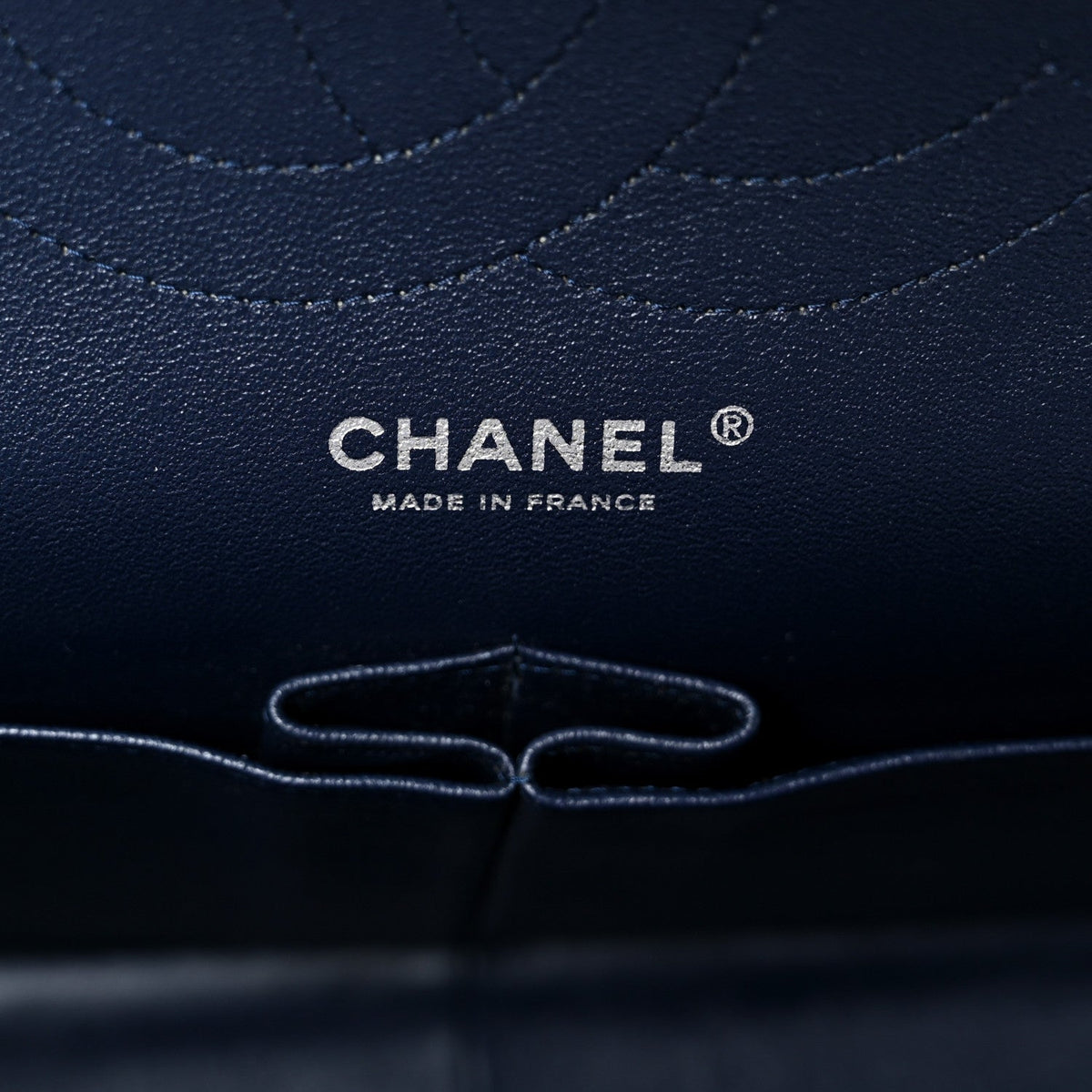 Lambskin Quilted Jumbo Double Flap Navy wholesalehk.shop