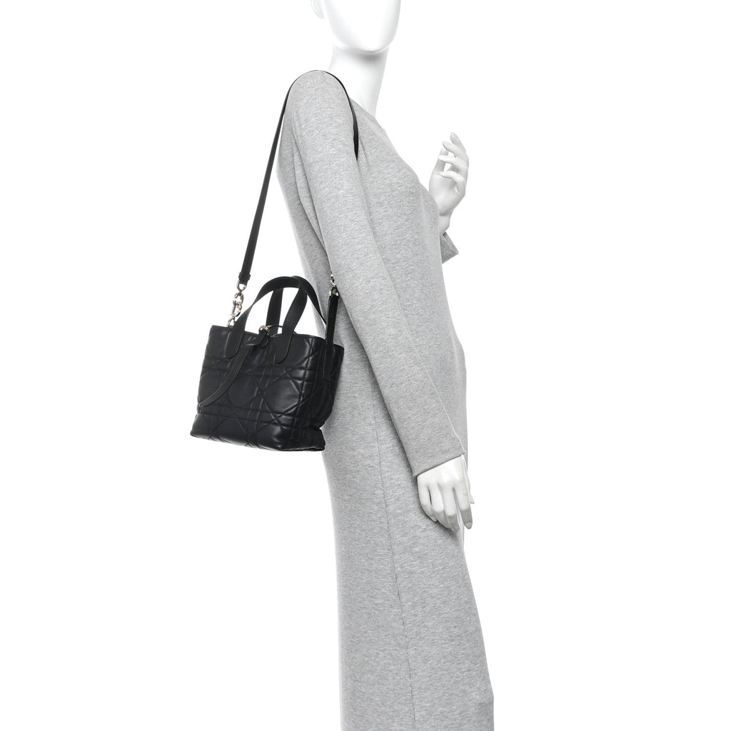 Calfskin Macrocannage Small Toujours Vertical Tote Black wholesalehk.shop