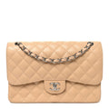 Caviar Quilted Jumbo Double Flap Beige wholesalehk.shop