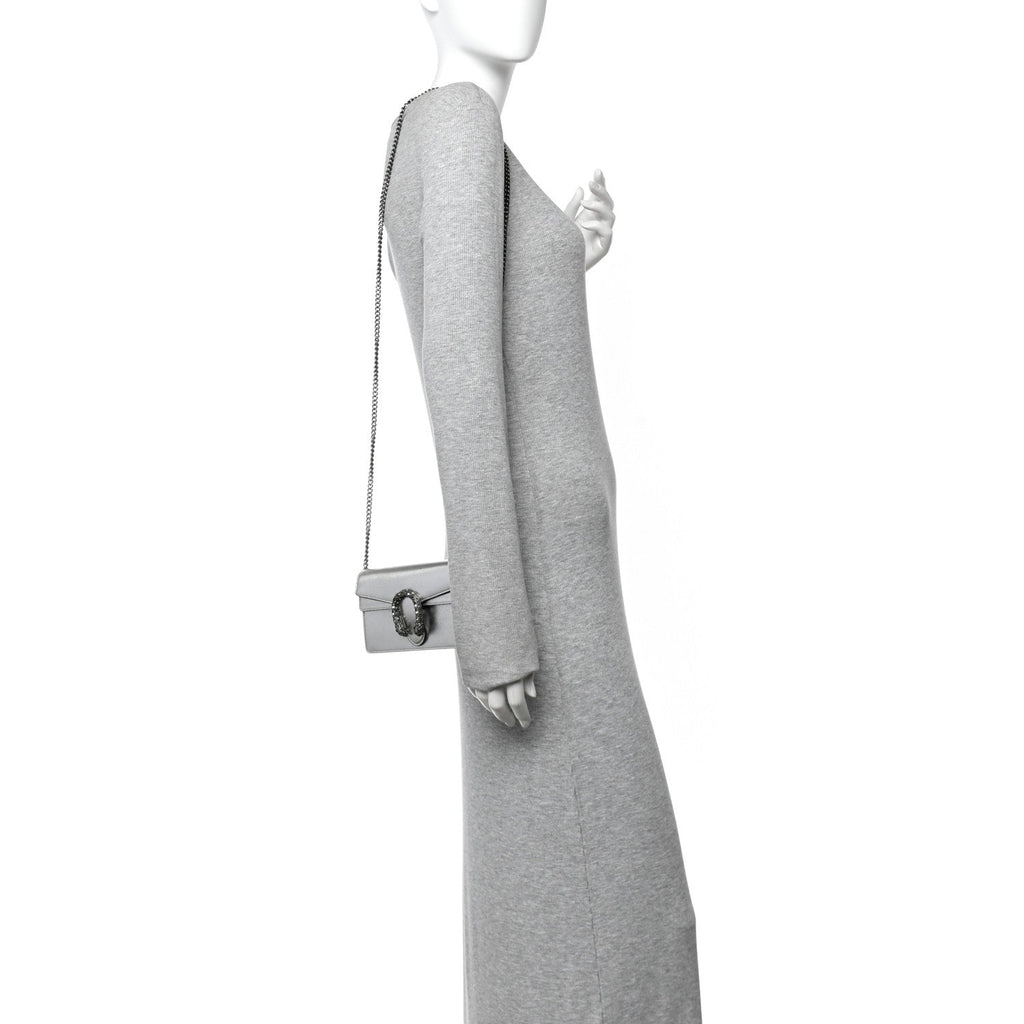 Metallic Calfskin Super Mini Dionysus Shoulder Bag Silver wholesalehk.shop