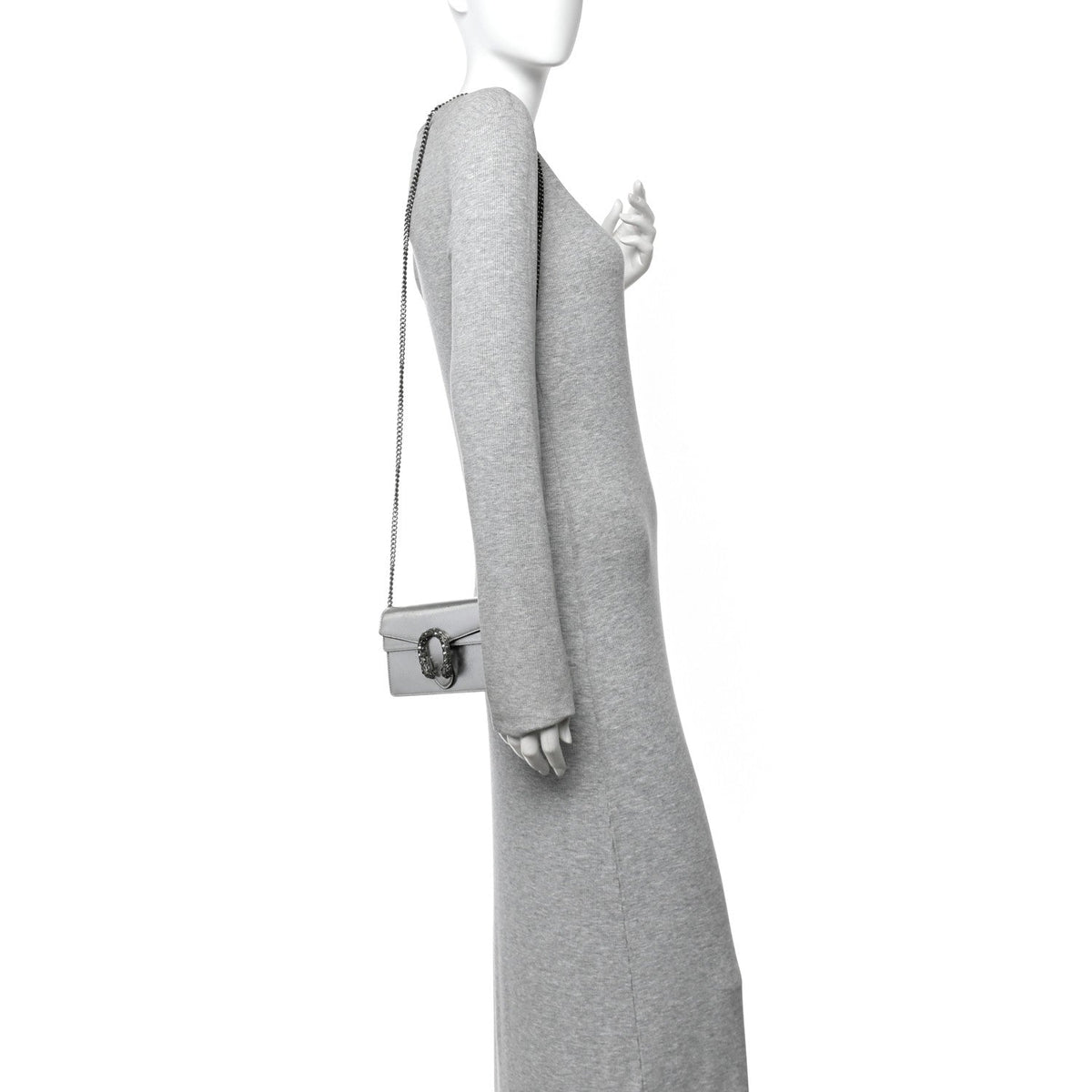 Metallic Calfskin Super Mini Dionysus Shoulder Bag Silver wholesalehk.shop