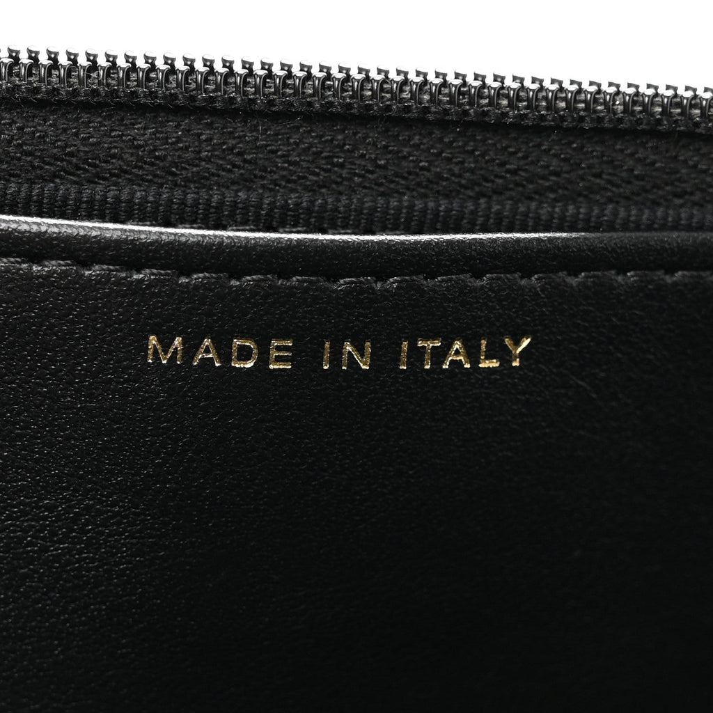 Lambskin Quilted Logo WOC Wallet On Chain Black wholesalehk.shop