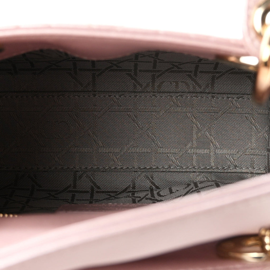 Metallic Lambskin Cannage Mini Lady Dior  Lotus wholesalehk.shop
