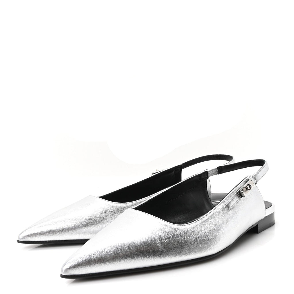 Nappa Lovely Slingback Flats 40 Gris Argent wholesalehk.shop