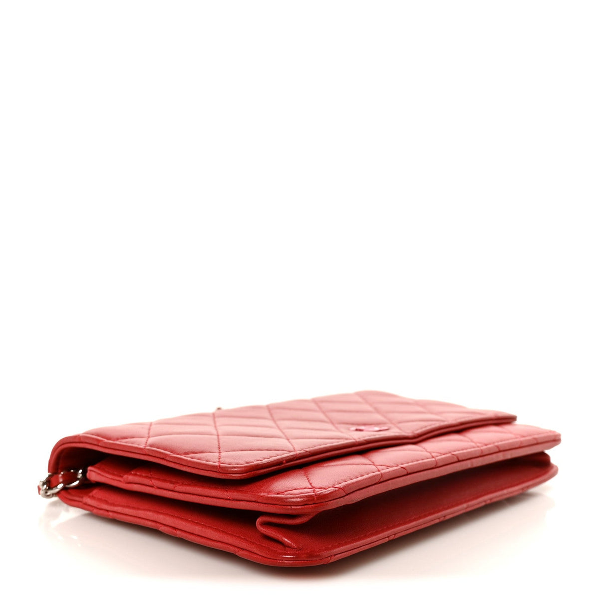 Lambskin Quilted Wallet On Chain WOC Red Pink wholesalehk.shop
