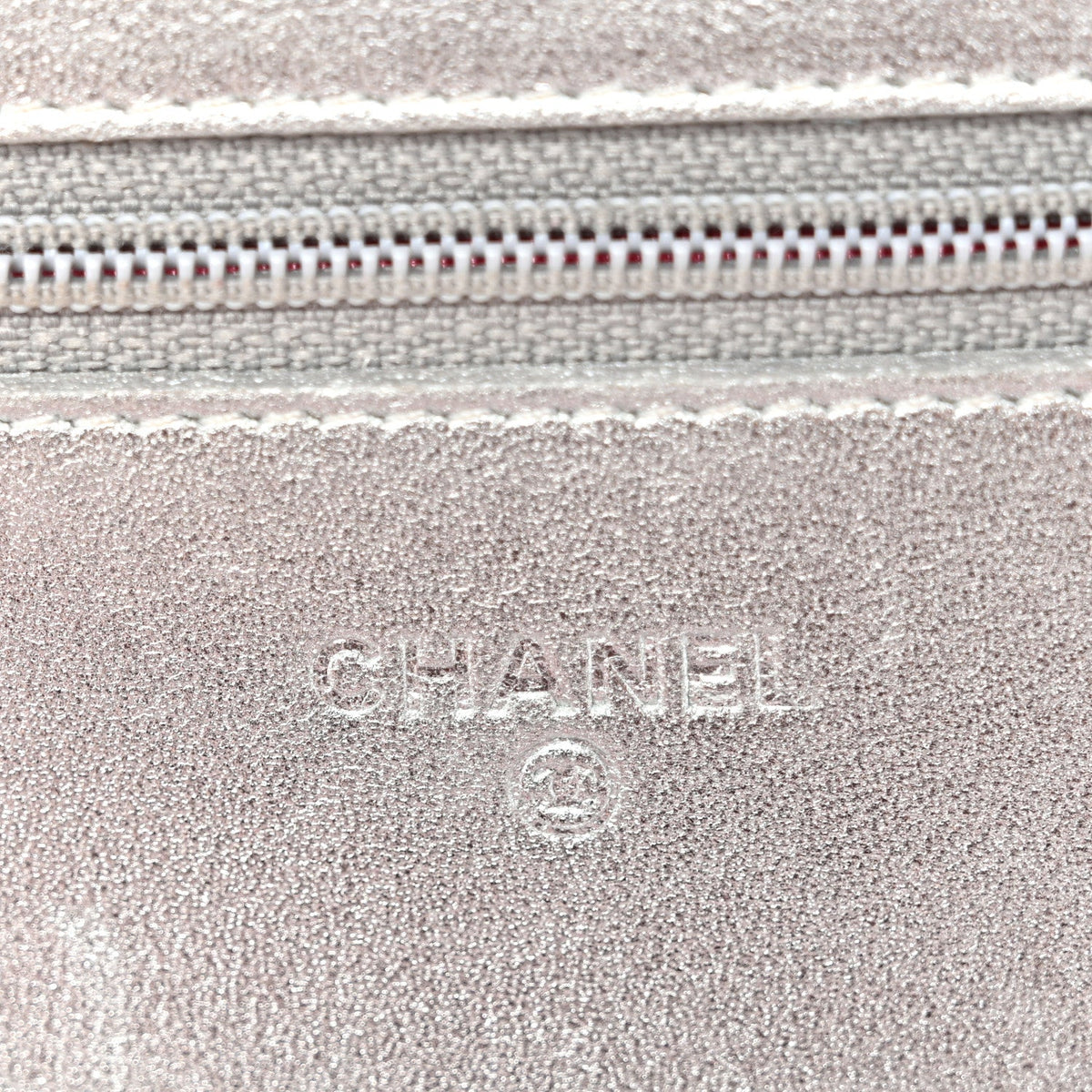 Metallic Lambskin Quilted Wallet On Chain WOC Silver wholesalehk.shop